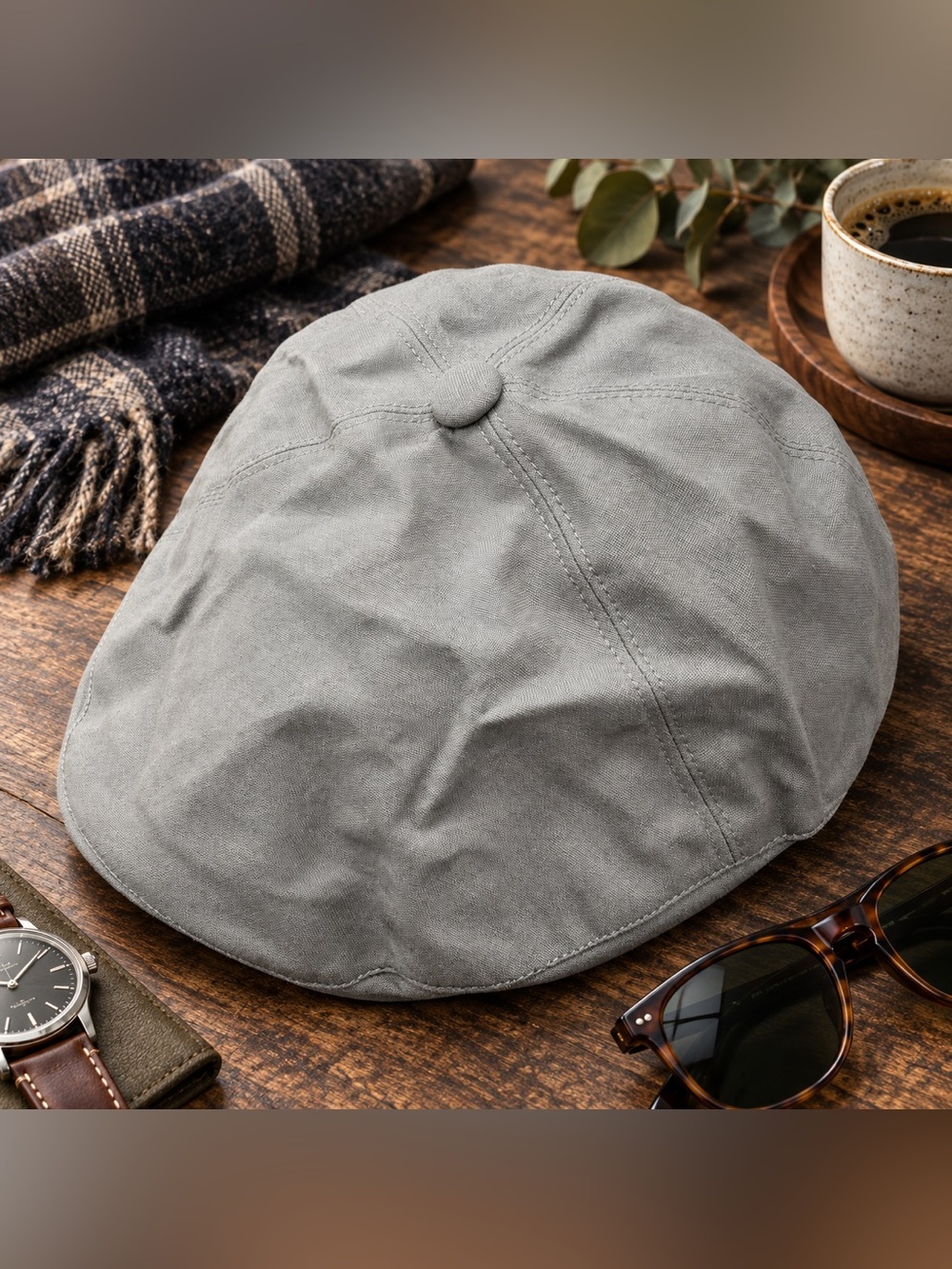 Jos. A. Bank Men’s Gray Linen Newsboy Flat Cap S/M NWT